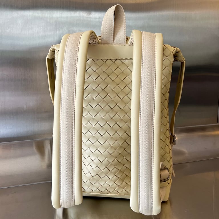 Bottega Veneta Intrecciato Leather Backpack Beige - 8