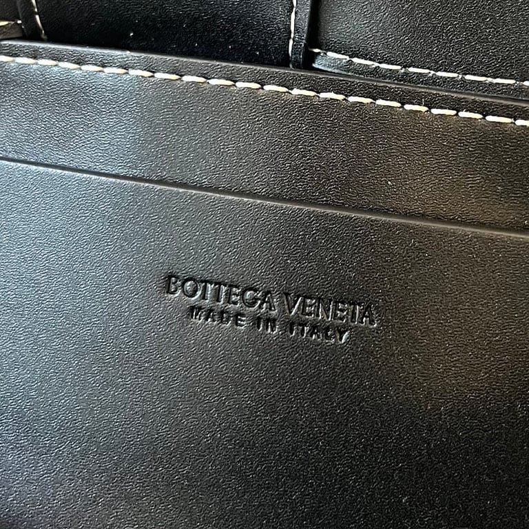 Bottega Veneta Cassette Belt Bag Black with White Stitching - 3