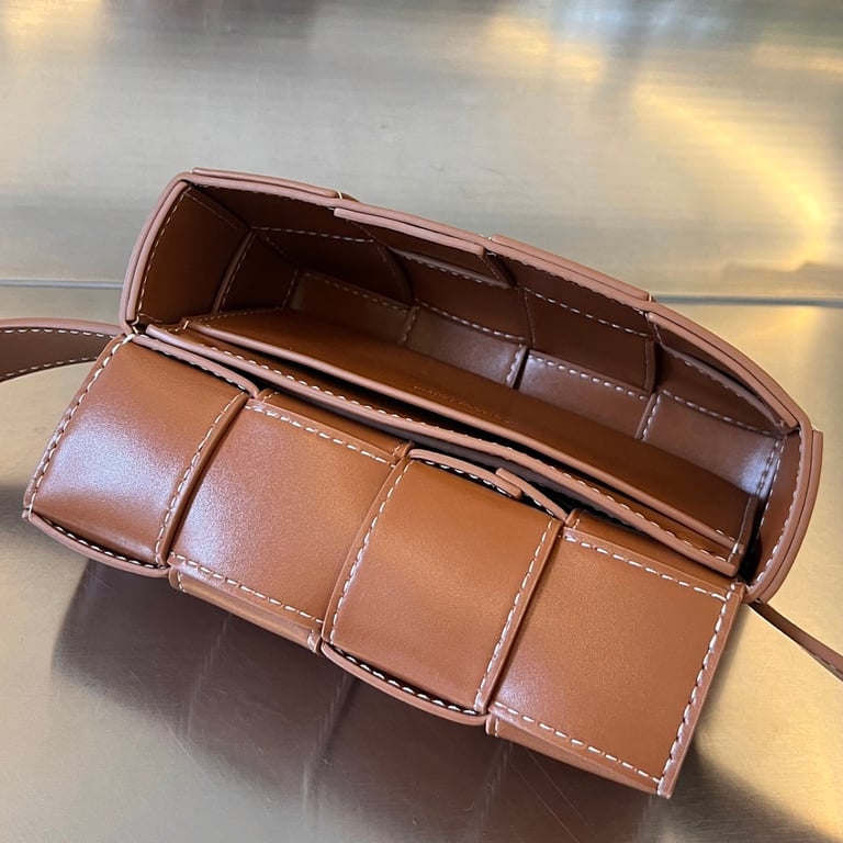 Bottega Veneta Cassette Belt Bag Brown with Contrast Stitching - 4