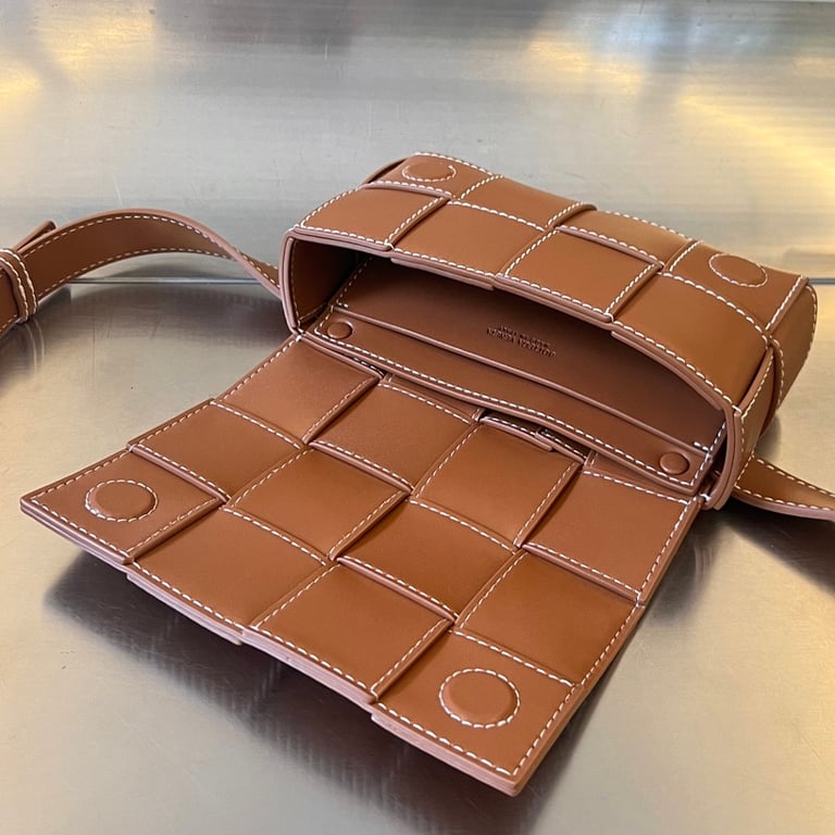 Bottega Veneta Cassette Belt Bag Brown with Contrast Stitching - 5