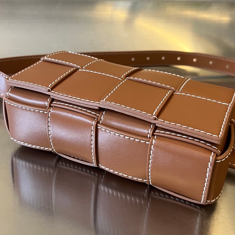 Bottega Veneta Cassette Belt Bag Brown with Contrast Stitching - 7