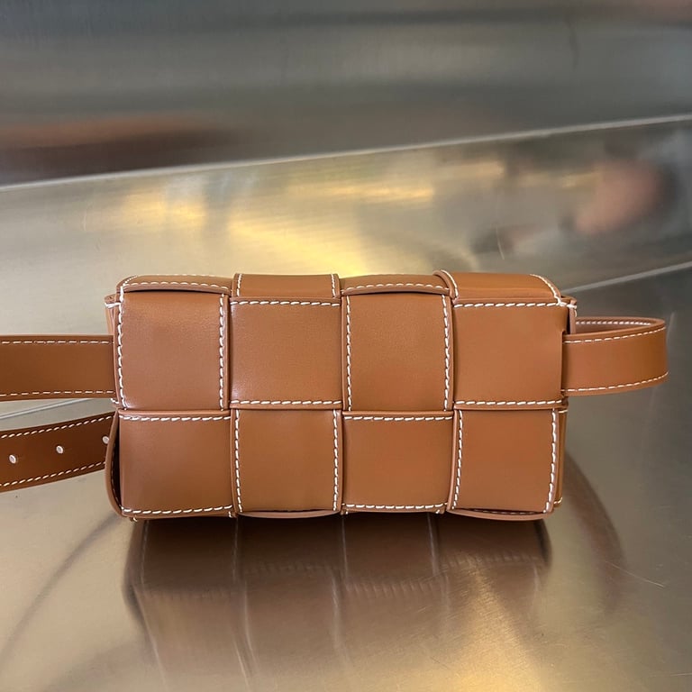 Bottega Veneta Cassette Belt Bag Brown with Contrast Stitching - 9