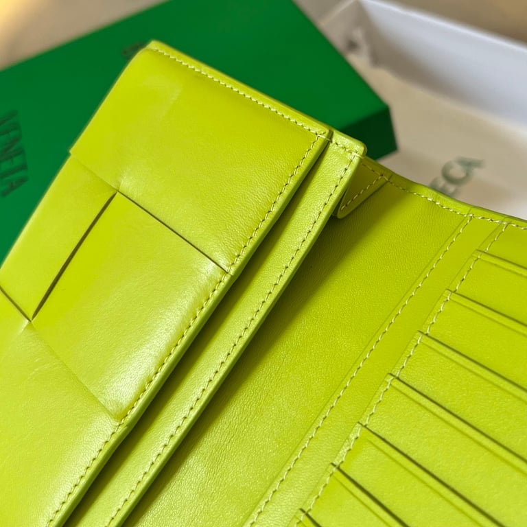 Bottega Veneta Intrecciato Long Wallet 679845 Lime - 3