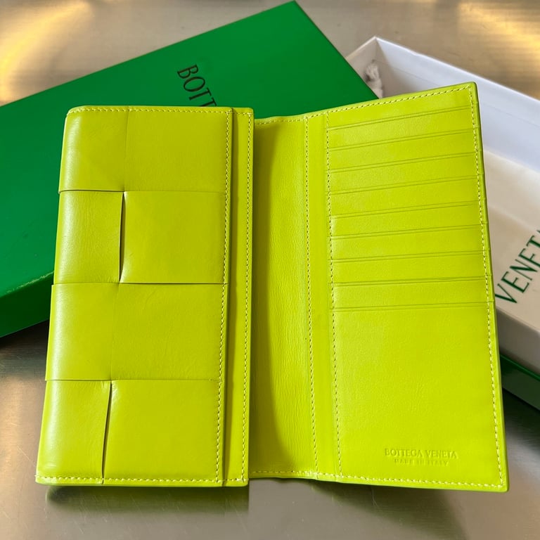 Bottega Veneta Intrecciato Long Wallet 679845 Lime - 5
