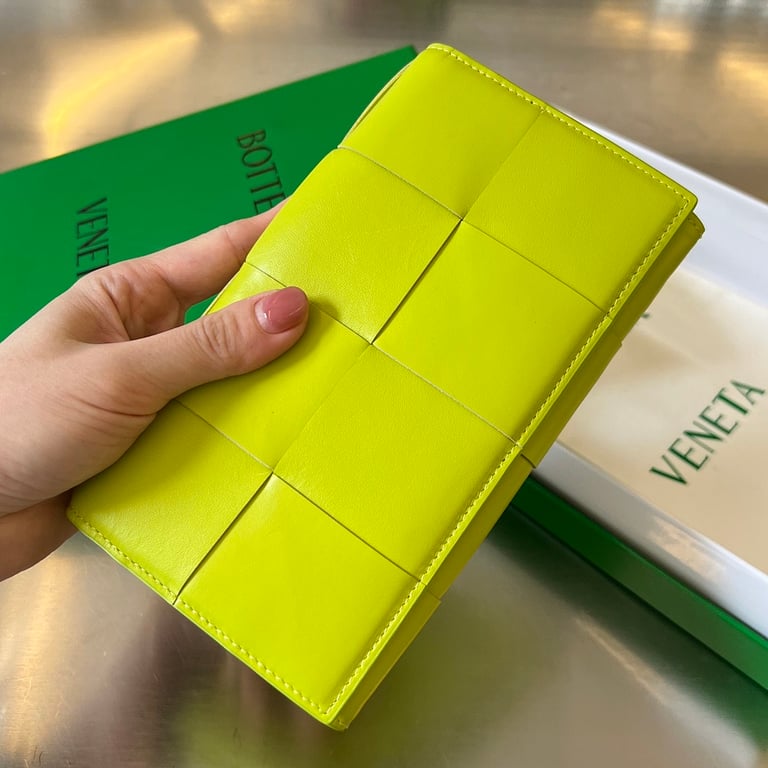 Bottega Veneta Intrecciato Long Wallet 679845 Lime - 9