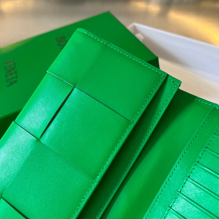 Bottega Veneta Intrecciato Long Wallet Green - 3