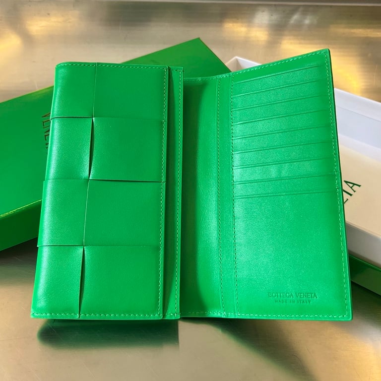 Bottega Veneta Intrecciato Long Wallet Green - 6