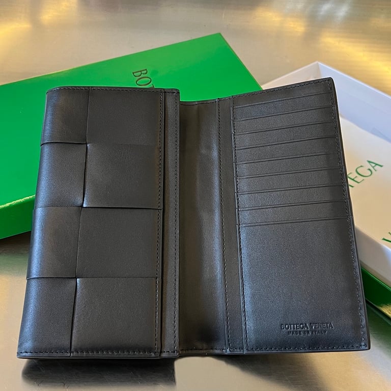Bottega Veneta Maxi Intrecciato Long Wallet Black - 9