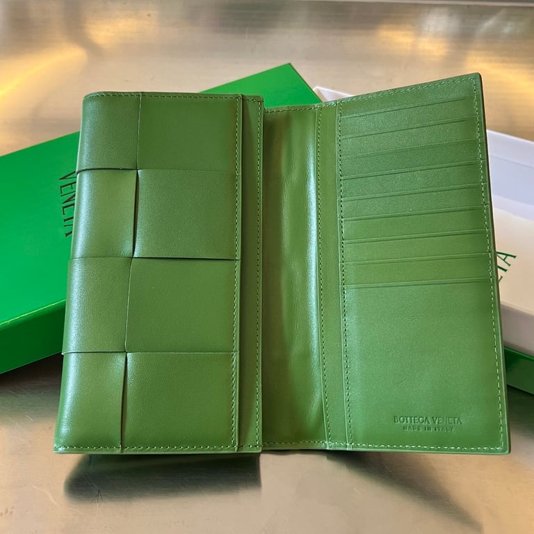 Bottega Veneta Intrecciato Long Wallet Green 679845 - 5