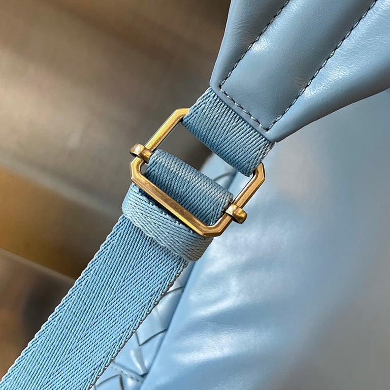Bottega Veneta Intrecciato Leather Backpack Light Blue - 2