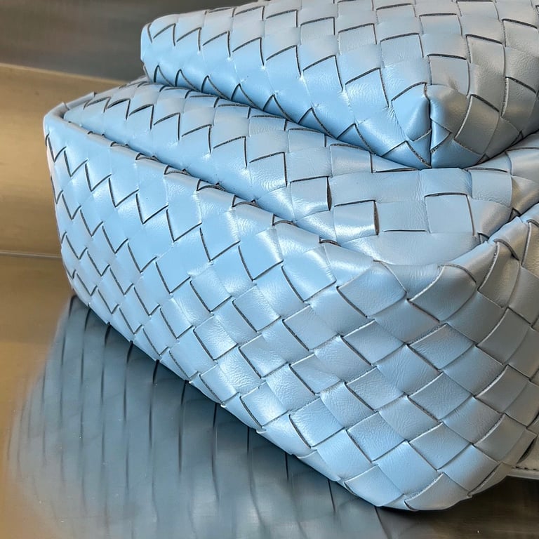 Bottega Veneta Intrecciato Leather Backpack Light Blue - 6