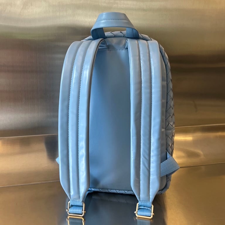 Bottega Veneta Intrecciato Leather Backpack Light Blue - 7