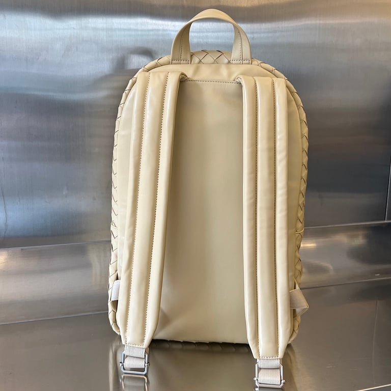 Bottega Veneta Intrecciato Leather Backpack Beige - 8