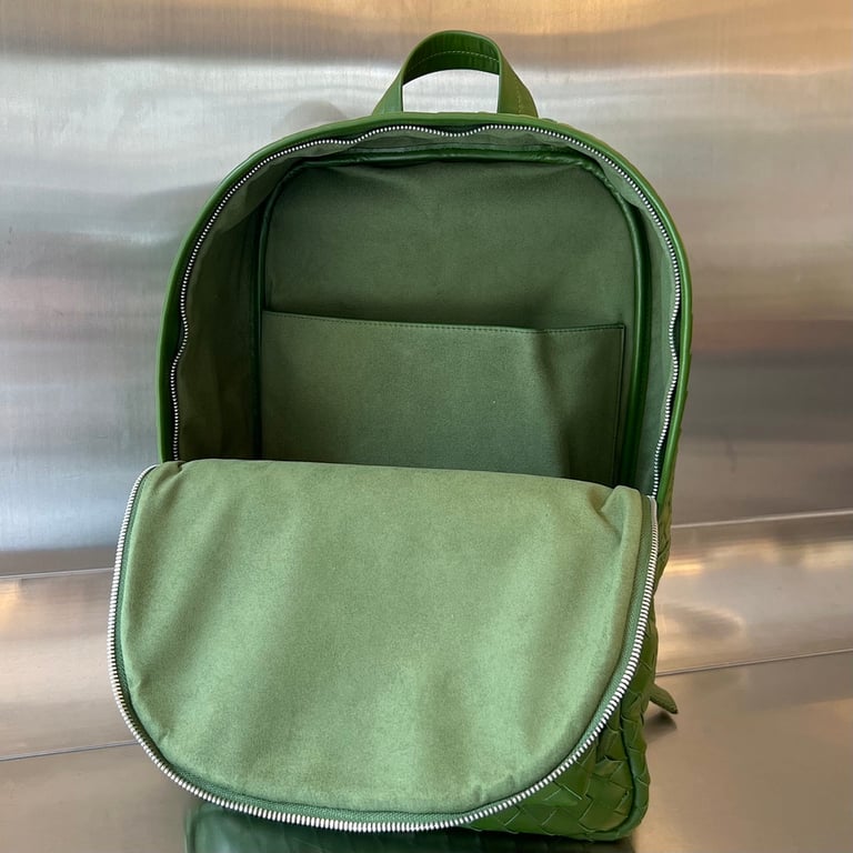 Bottega Veneta Intrecciato Leather Backpack Green 730732 - 4