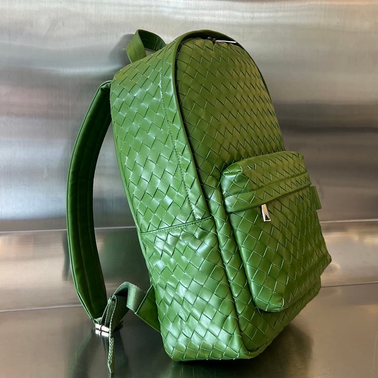Bottega Veneta Intrecciato Leather Backpack Green 730732 - 9