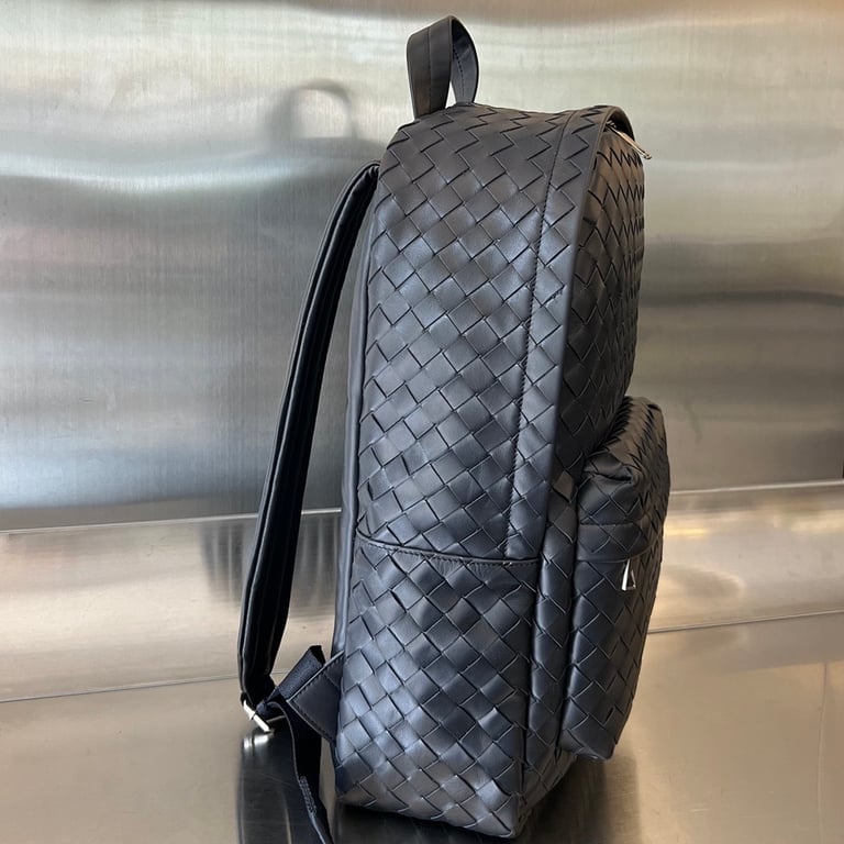 Bottega Veneta Intrecciato Leather Backpack Black - 9