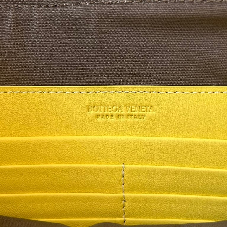 Bottega Veneta Intrecciato Leather Clutch Yellow 522430 - 4