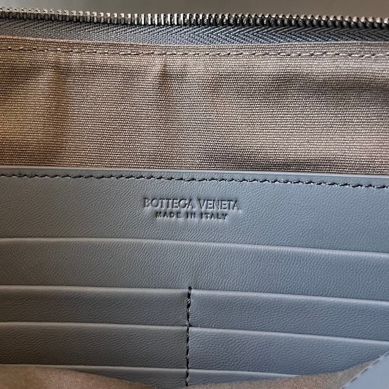 Bottega Veneta Intrecciato Leather Clutch Grey - 4