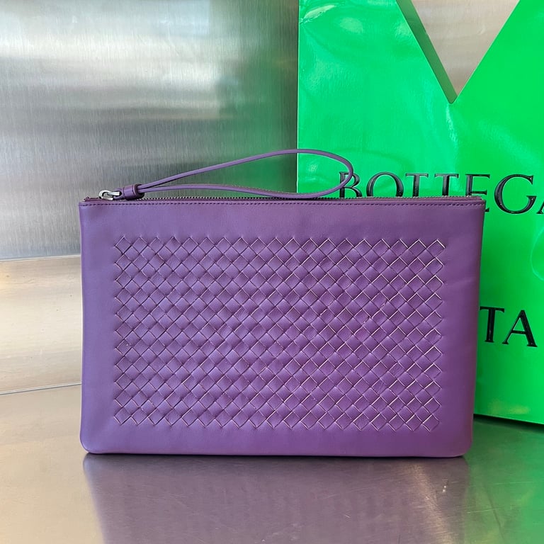 Bottega Veneta 256405 Intrecciato Clutch Purple - 10