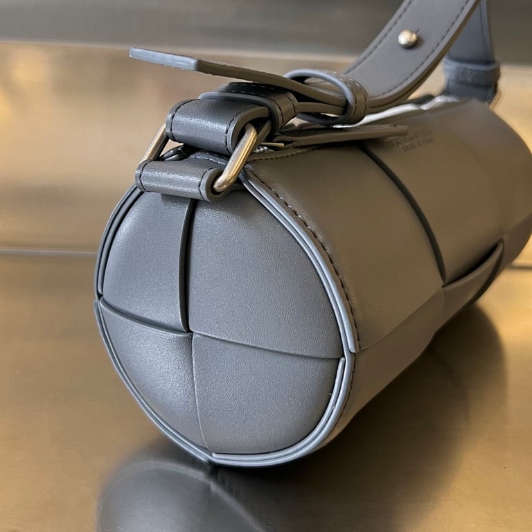 Bottega Veneta Intrecciato Cylinder Bag Grey - 8