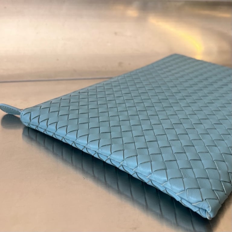 Bottega Veneta Intrecciato Clutch 522430 Light Blue - 8