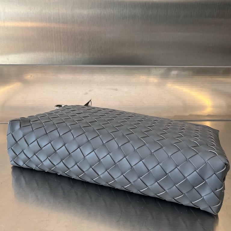 Bottega Veneta 651852 Intrecciato Leather Clutch Grey - 8