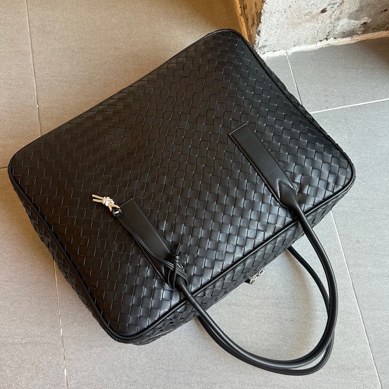 Bottega Veneta Intrecciato Travel Bag 765620 Black - 6