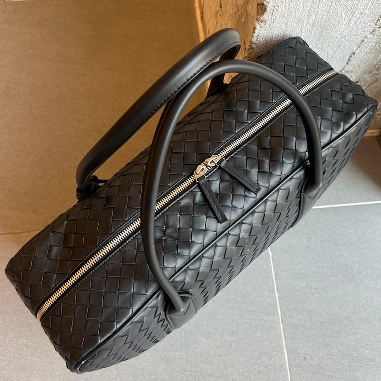 Bottega Veneta Intrecciato Travel Bag 765620 Black - 7