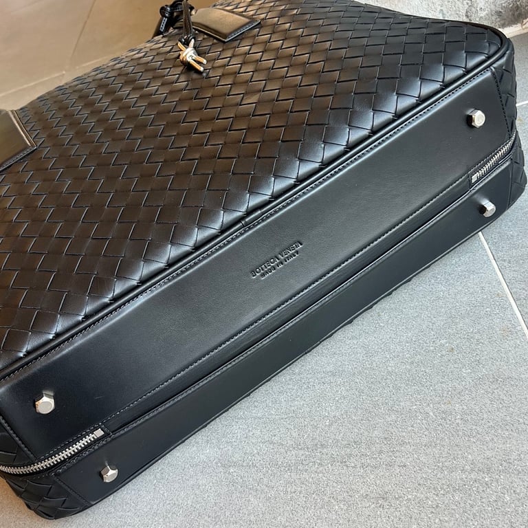 Bottega Veneta Intrecciato Travel Bag 765620 Black - 8