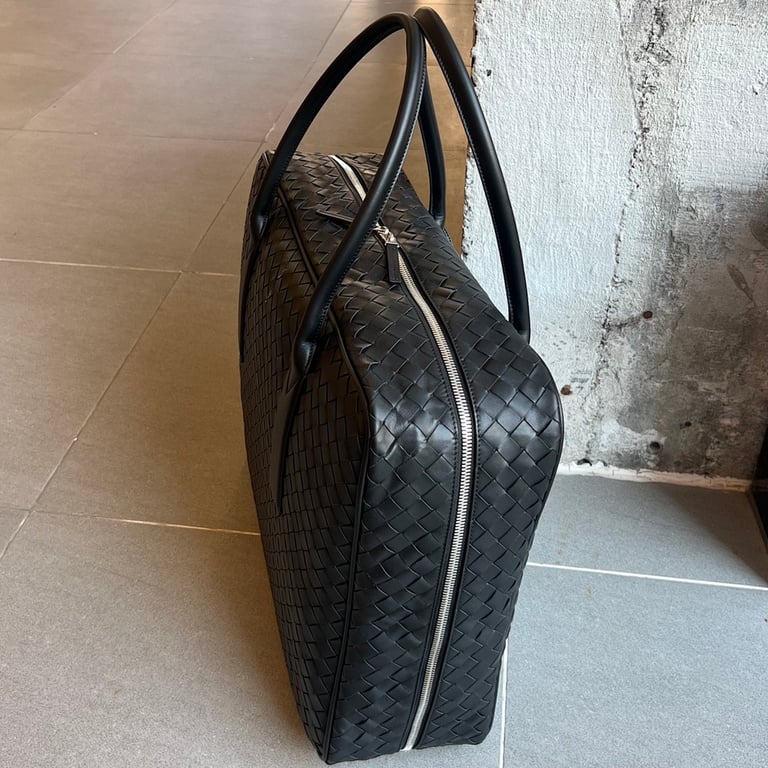 Bottega Veneta Intrecciato Travel Bag 765620 Black - 9