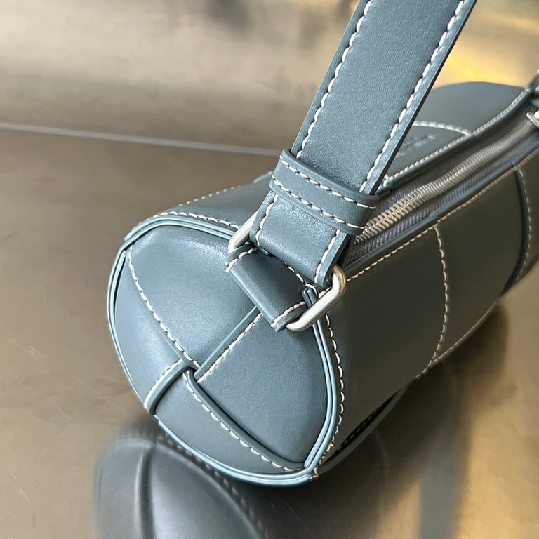 Bottega Veneta Intrecciato Cylinder Bag Blue - 5
