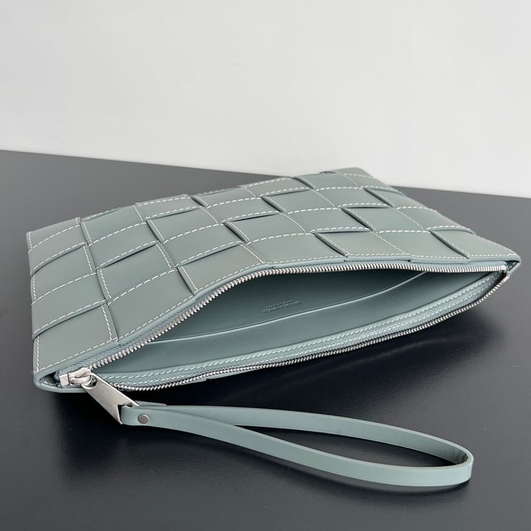 Bottega Veneta 649616 Stitched Intrecciato Clutch Slate Grey - 4