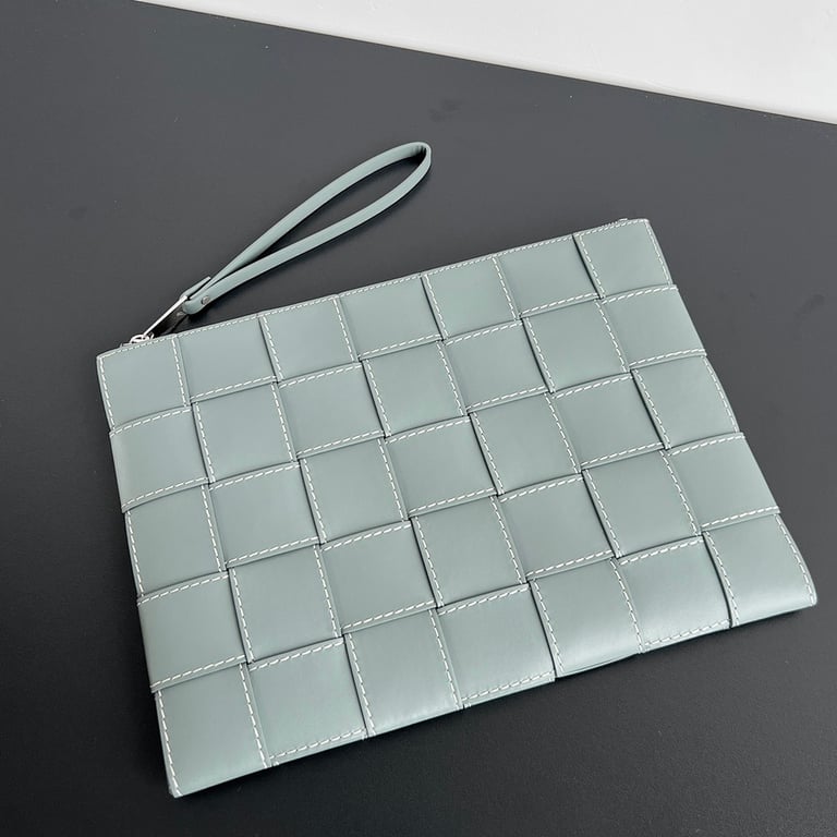 Bottega Veneta 649616 Stitched Intrecciato Clutch Slate Grey - 6