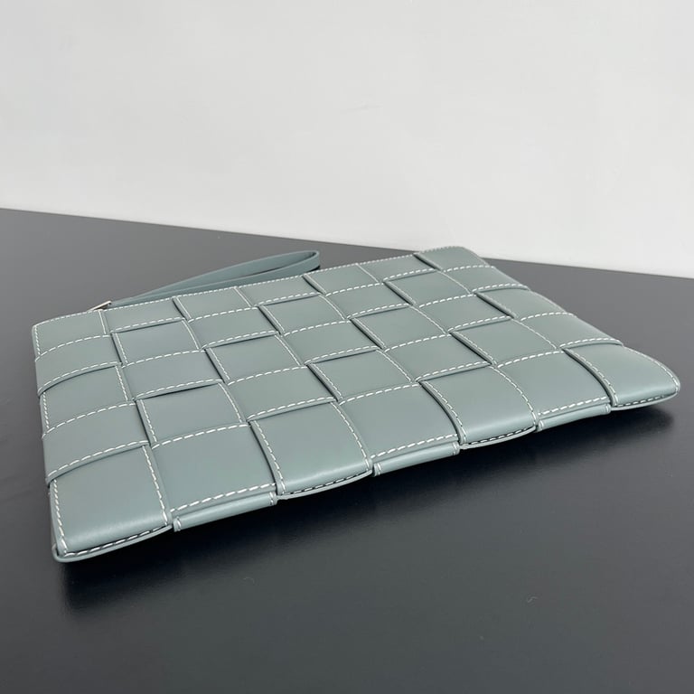 Bottega Veneta 649616 Stitched Intrecciato Clutch Slate Grey - 8