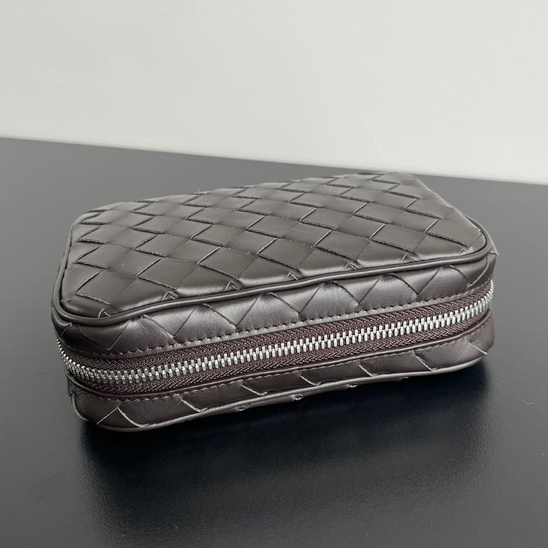 Bottega Veneta Intrecciato Small Toiletry Case Dark Brown - 7