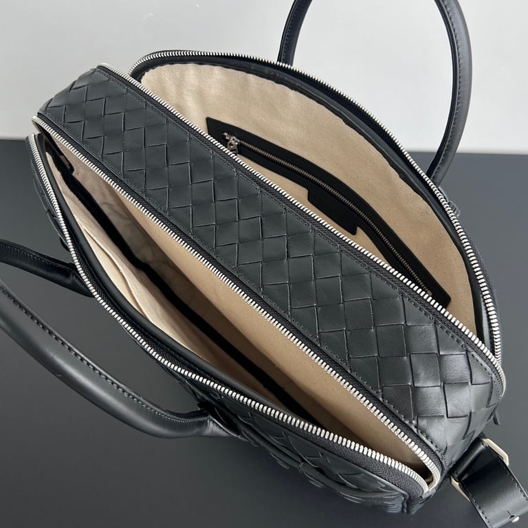Bottega Veneta Getaway Intrecciato Briefcase Black - 12