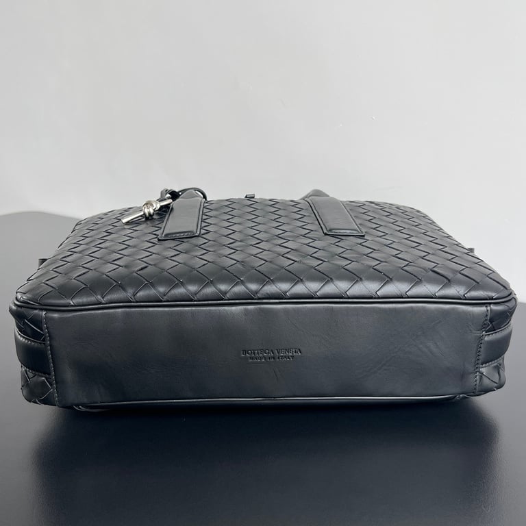 Bottega Veneta Getaway Intrecciato Briefcase Black - 13