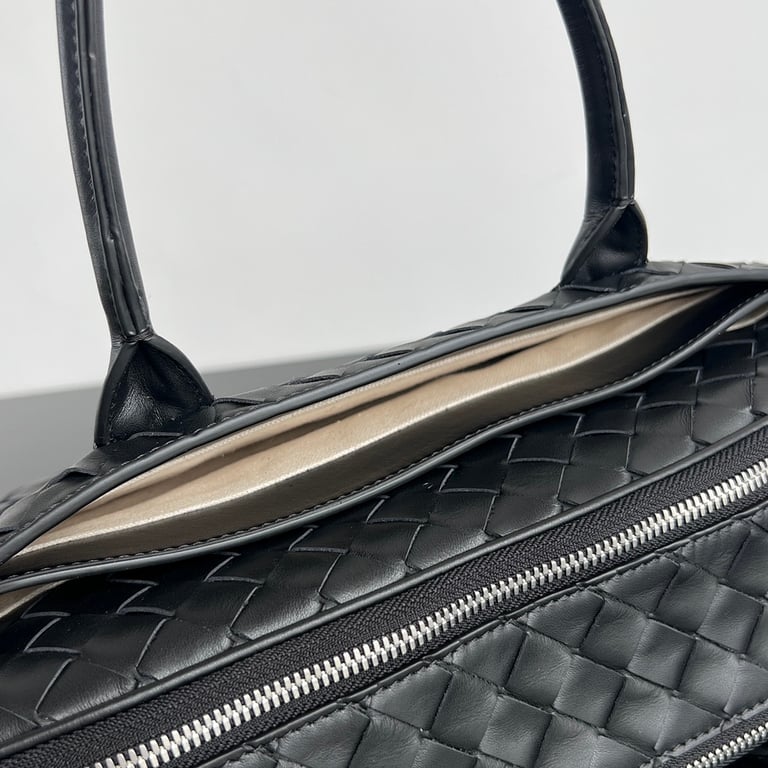 Bottega Veneta Getaway Intrecciato Briefcase Black - 4