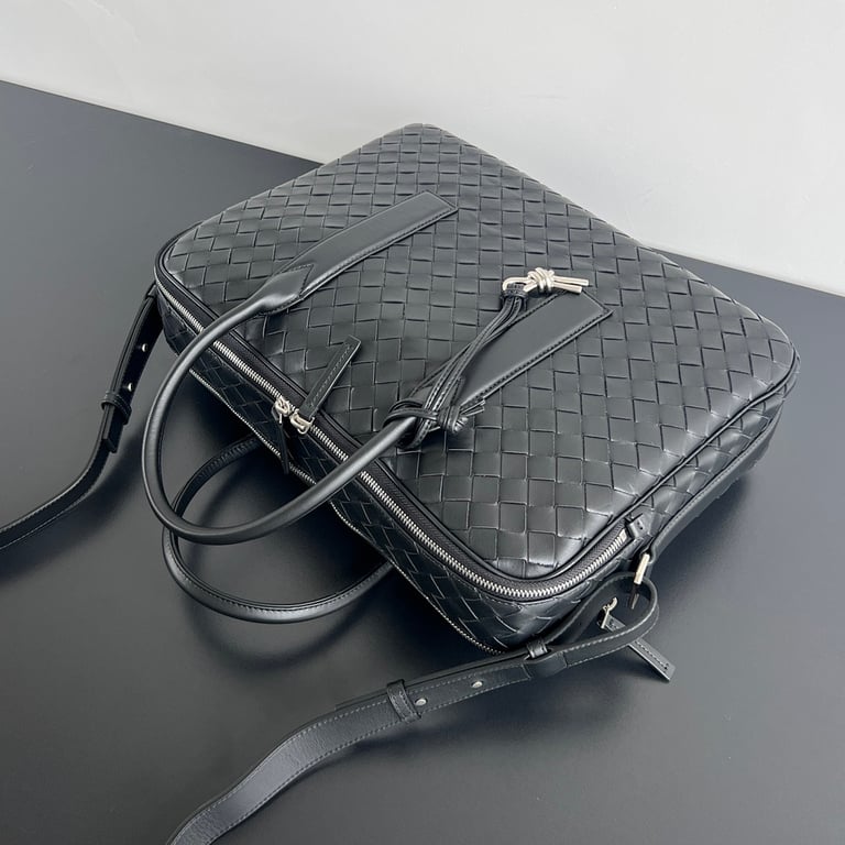 Bottega Veneta Getaway Intrecciato Briefcase Black - 7