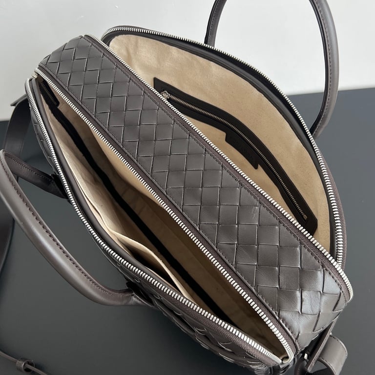 Bottega Veneta Getaway Briefcase 766361 Dark Brown - 12