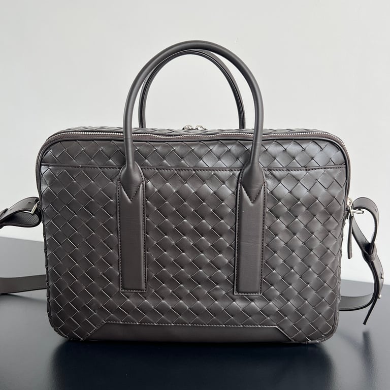 Bottega Veneta Getaway Briefcase 766361 Dark Brown - 15