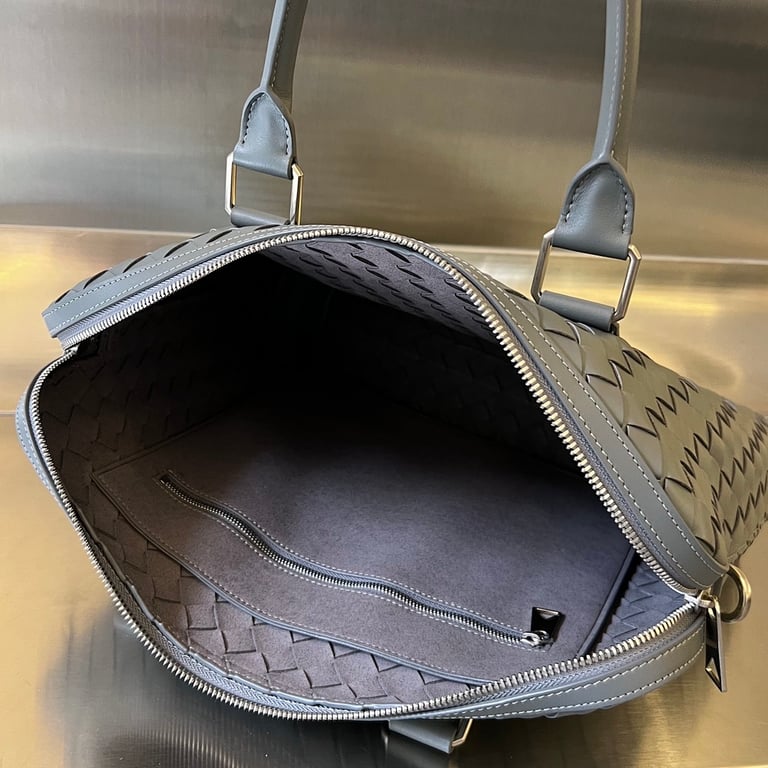 Bottega Veneta Intrecciato Briefcase Grey - 3