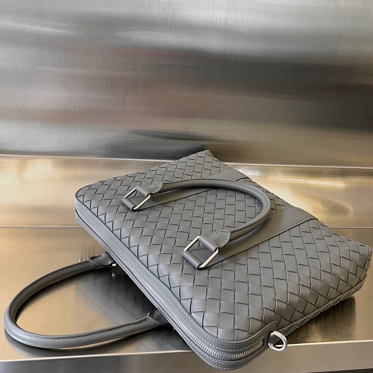 Bottega Veneta Intrecciato Briefcase Grey - 4