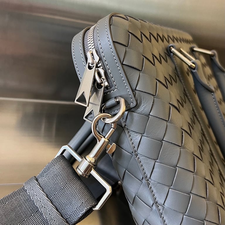 Bottega Veneta Intrecciato Briefcase Grey - 5