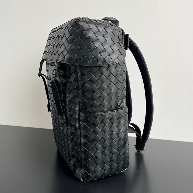 Bottega Veneta Intrecciato Leather Backpack 766580 Black - 12