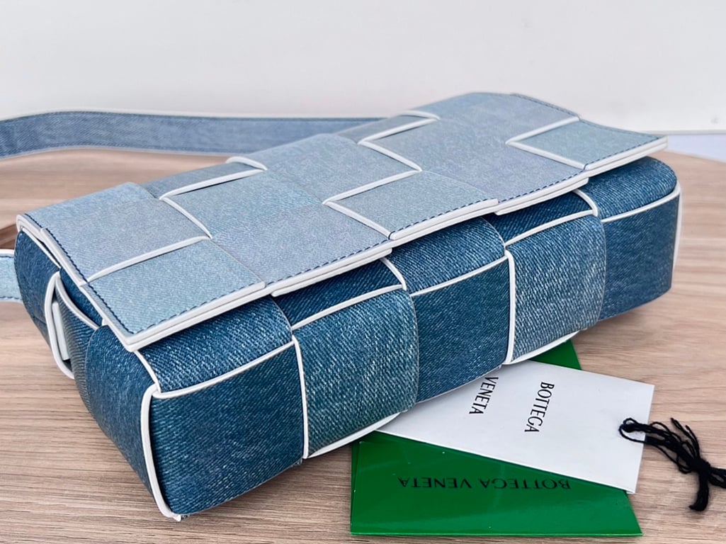 Bottega Veneta Cassette Denim Leather Bag - 7