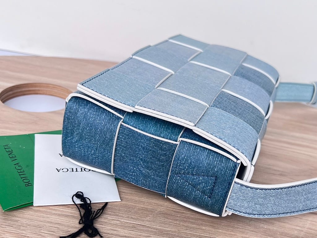 Bottega Veneta Cassette Denim Leather Bag - 8
