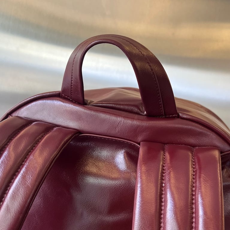 Bottega Veneta 731194 Leather Backpack Burgundy - 3