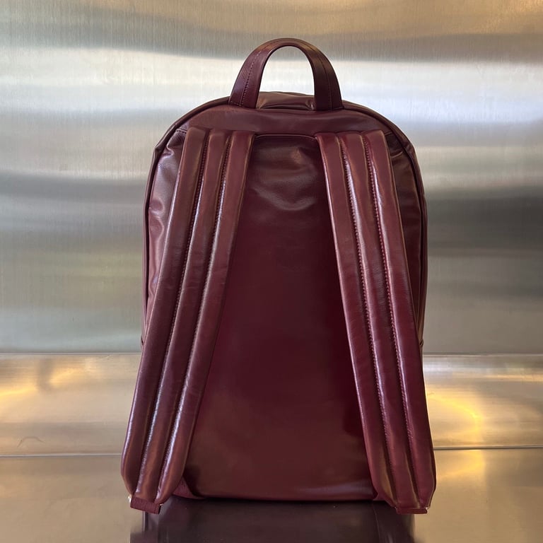 Bottega Veneta 731194 Leather Backpack Burgundy - 8
