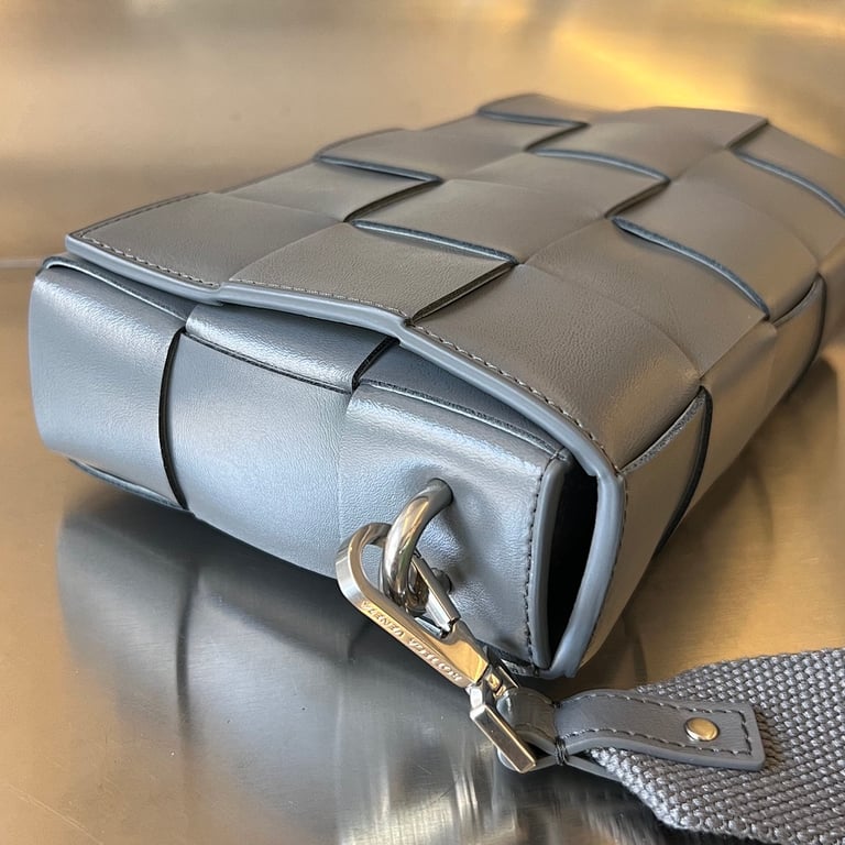 Bottega Veneta Cassette Crossbody Bag Grey - 7
